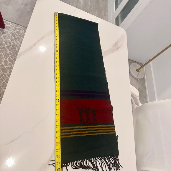 Henry Cotton's Vintage "Fishing" Lambswool Made in Scotland Preppy Scarf - Picture 7 of 9